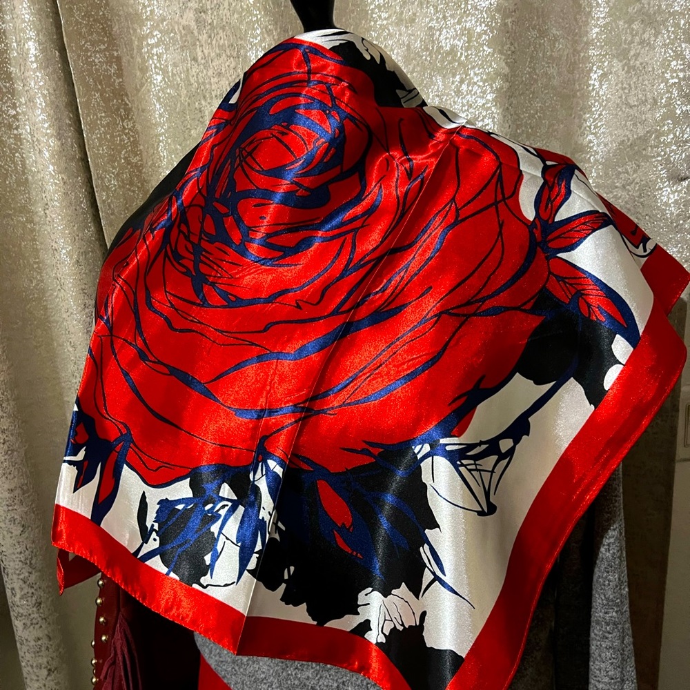 Square polyester scarf.